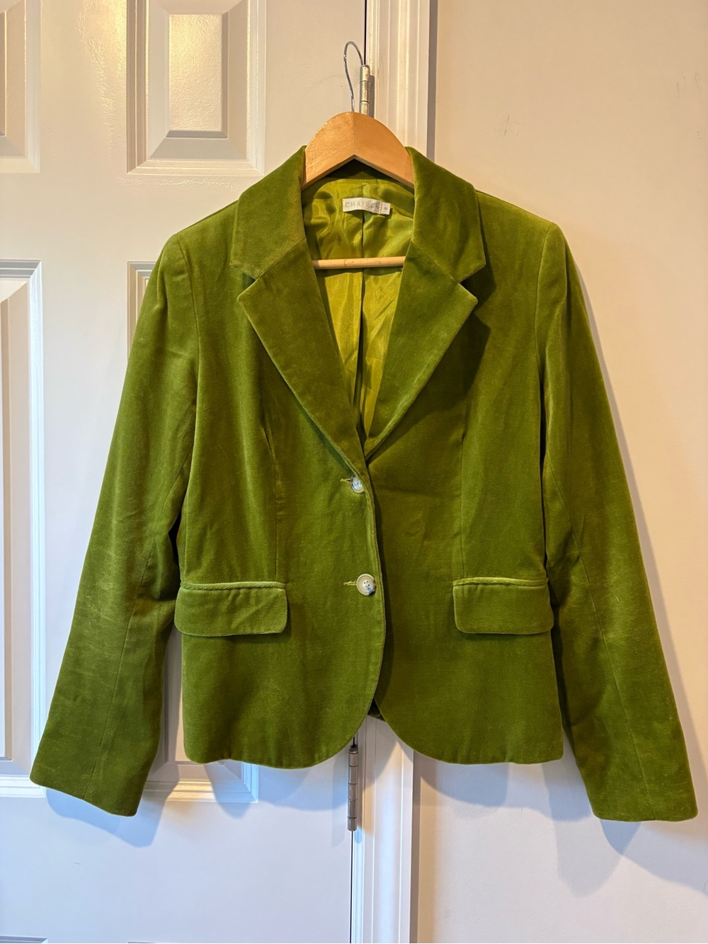 Chaiken Moss Green Velvet Blazer - Picture 4 of 12